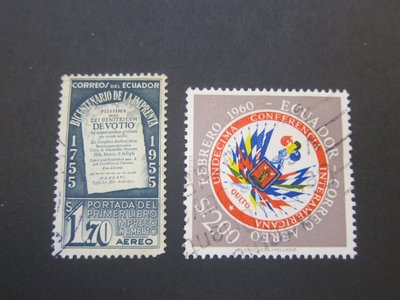 【雲品5】厄瓜多爾Ecuador 1956 Sc C303,366 FU 庫號#Box#507 99030