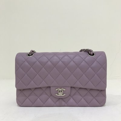 Chanel Coco 25 菱格紋 小羊皮 銀釦 紫色《精品女王全新&amp;二手》