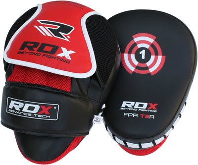 FPR-T2R原裝進口【千里之行】英國RDX真皮皮革拳靶黑紅MMA格鬥拳擊手套-另有重訓手套配備