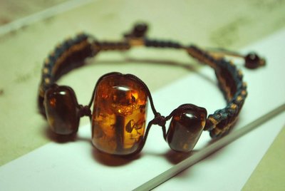 【東采藝術珠寶】天然琥珀 編織手鍊 手環 BAM00023 早期古董老件 千年琥珀萬年蜜蠟