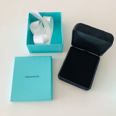 二手 近新 Tiffany&amp;Co. 蒂芙尼 麂皮項鍊盒 飾品盒 珠寶盒
