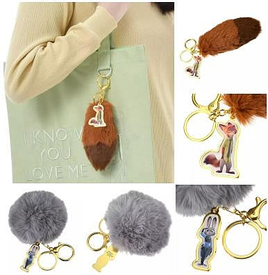 毛絨絨尾巴綴飾《預購》日本迪士尼商店 動物方城市 茱蒂 尼克 玩偶 吊飾 鑰匙圈 掛飾