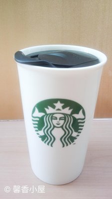 ## 馨香小屋--STARBUCKS 星巴克咖啡 白色 黑色蓋 馬克杯 水杯 296ml
