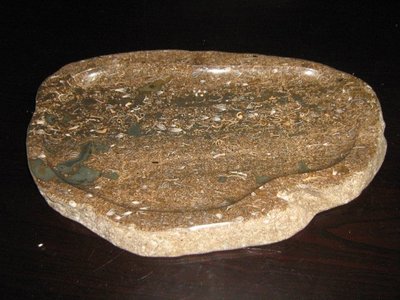 濁水溪 貝殼化石隨形茶盤(3)