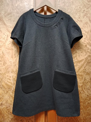 【唯美良品】日本製 黑灰色彈力短袖洋裝~ C1127-7562