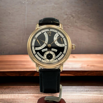 樂時計 超值大尺寸玫瑰金錶 艾美錶 Maurice Lacroix Masterpiece 手上鍊 逆跳動能顯示 小秒針 玫瑰金腕錶 43mm 單錶便宜出售