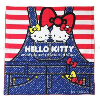HELLO KITTY 便當包巾 包便當 餐巾 桌巾 桌布 牛仔褲 居家 正版日本製造進口 JustGirl