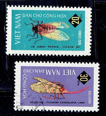昆蟲類專題-越南-已蓋戳郵票-地方特色昆蟲-2V(不提前結標)
