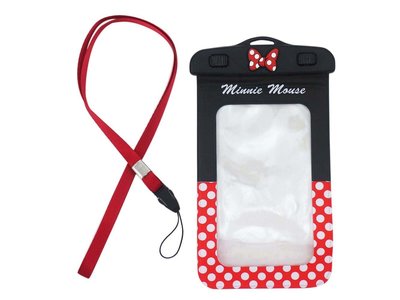 【卡漫迷】 Minnie 米妮 經典 5.5吋以內 手機套 ㊣版 附掛繩 手機 防水袋 潛水袋 戲水必備 防水套