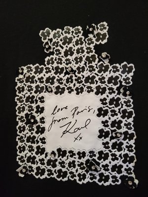 卡爾老佛爺 Karl Lagerfeld 胸前立體花 T恤長洋裝 L號 黑色 質料佳 全新品 購至美國
