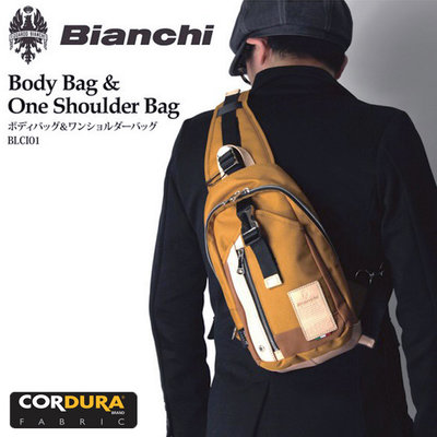 現貨【Bianchi】日本 CORDURA尼龍 斜背包 腳踏車包 B5 單肩後背包 厚背帶 牛皮 側背包【BLCI01】
