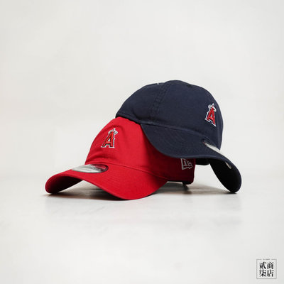 貳柒商店) New Era 9TWENTY 920 MLB 老帽 帽子 水洗 復古 天使隊 紅色 深藍 刺繡