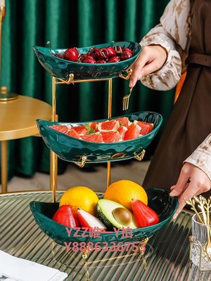 托盤水果盤客廳家用多層新款糖果盤零食盒創意茶幾雙層水果籃結婚托盤