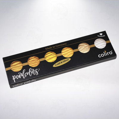 德國 Coliro 6 Pearlcolors Gold&Silver 金屬6色珠光水彩粉餅組