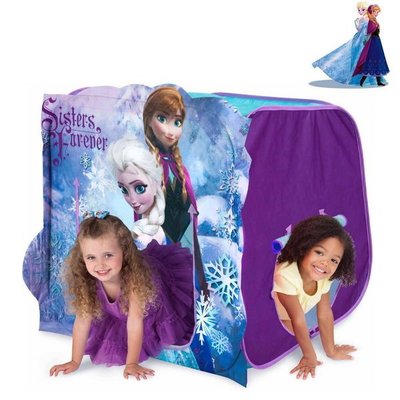 美國FROZEN冰雪奇緣艾莎與安娜公主紫色冰晶款中型遊戲帳篷(3歲以上適用)小女生的最愛~~