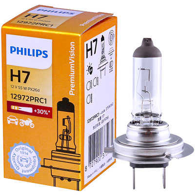 正品小店 東杰公司貨飛利浦PHILIPS H7亮度加強+30%抗紫外線石英玻璃 大燈 燈泡 H7 12V 55W