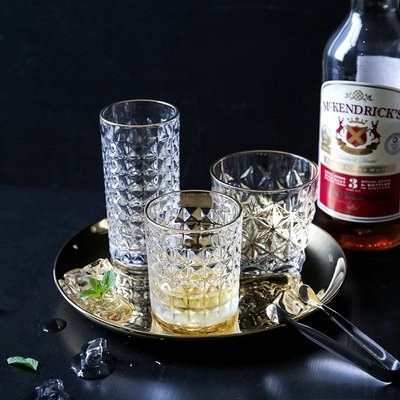現貨熱銷-酒杯川島屋日式描金水晶玻璃啤酒杯威士忌酒杯洋酒杯子創意個性ins風