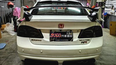 SUGO汽車精品 本田 HONDA CIVIC 8/8.5代/喜美八代 專用燻黑導光 光柱尾燈