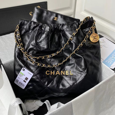 Chanel 香奈兒 22bag 小號 黑色垃圾袋包 斜背包 AS3261