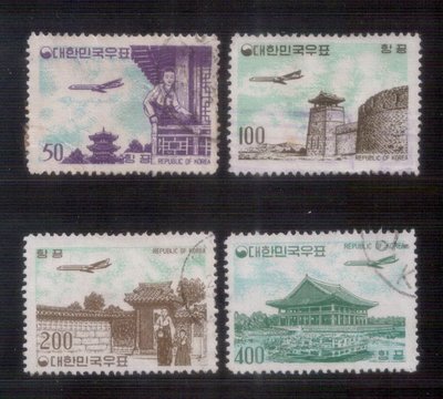 【珠璣園】U090 韓國(南韓)郵票 - 1961年 航空4全，SCOTT CV=41