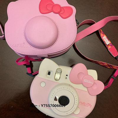 相機套mini KT保護殼水晶皮質保護套HELLO KITTY拍立得相機包 透明硬殼粉色皮套蝴蝶夾相機包