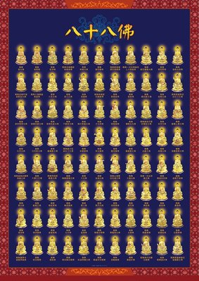 結緣八十八佛畫像西方三圣接引圖地藏王菩薩佛像88佛相紙雙面塑封,特價