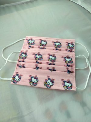 兒童卡通口罩 Hello Kitty 防塵防潑水 每包5片裝(現貨)