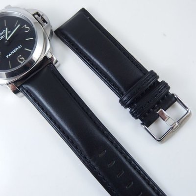 錶帶屋『嚴選加厚7mm』計時碼錶厚錶殼代用 20mm 24mm 黑色車黃線 咖啡色 義大利頂級羊皮皮錶帶