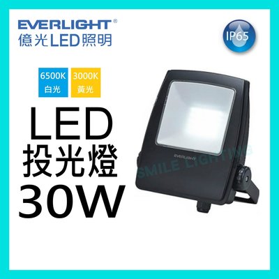 ☺附發票《億光》LED 30W 星宇戶外投光燈 IP65防水 投射燈 看板燈 白光 黃光-SMILE☺