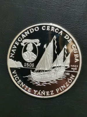 古巴1997年10比索精制紀念銀幣。38939