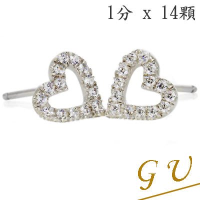 【GU鑽石】A48生日禮物鋯石耳環銀耳環擬真鑽 GresUnic Apromiz心心相印鑽石耳環