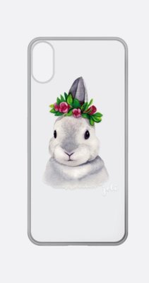犀牛盾 Mod 防摔手機殼 邊框背殼二用殼 + 可愛動物系列 花圈小灰兔 iPhone X