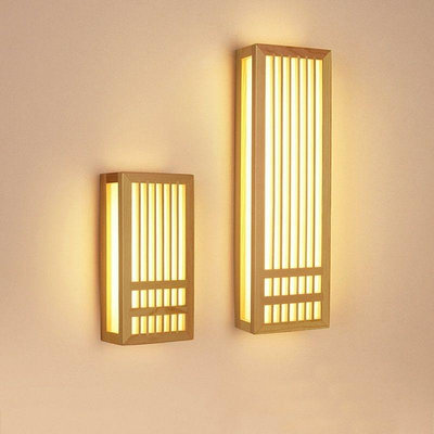 日式壁燈實木臥室床頭燈榻榻米酒店壁燈過道長方形簡約燈具