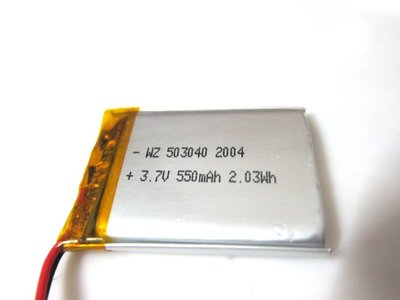 503040 3.7V （550MAH）聚合物鋰電池共享電池藍牙音箱