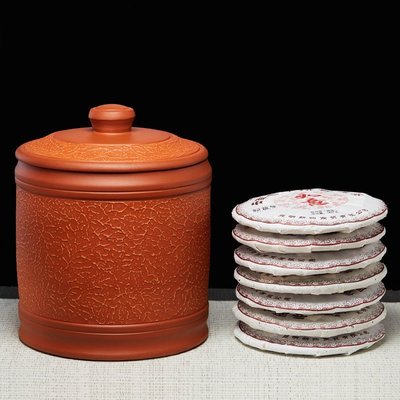 紫砂茶葉罐大號密封儲存醒茶罐普洱收納包裝茶盒陶瓷罐子-雙喜生活館
