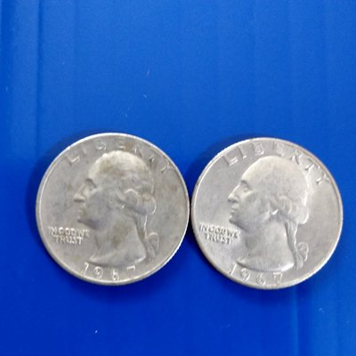 【大三元】美國錢幣- 1967年-25分1/4-QUARTER DOLLAR 1枚AU-重5.67克