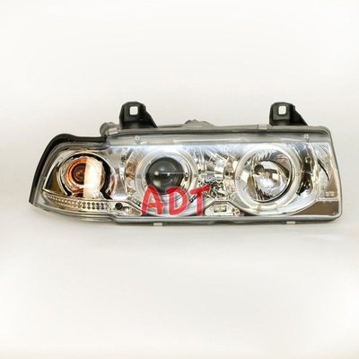 ~~ADT.車燈.車材~~寶馬 BMW E36 TI 2D/3D/4D LED光圈魚眼銀底大燈一組4000