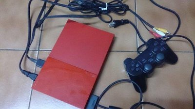 §二手§ PS2 PlayStation2 遊戲主機 SCPH-90007 紅色 薄機 附手把 電源線 電視AV線_郵寄