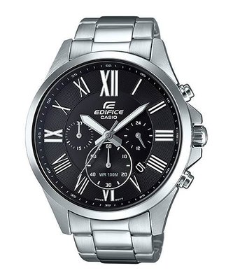 【CASIO 專賣】EFV-500D-1A 以羅馬數字點綴於錶盤時刻顯示 防水100米 不鏽鋼錶帶