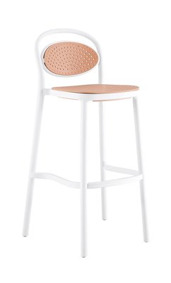 【生活家傢俱】JF-484-7：白色塑膠吧台椅【台中家具】塑膠藤吧台椅 高腳椅 餐椅 PP餐椅 白色吧台椅 北歐風吧台椅