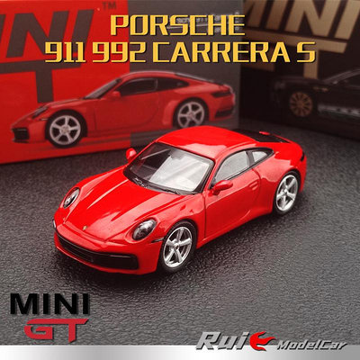 收藏模型車 車模型 1:64 MiniGT保時捷卡雷拉Porsche 911 992合金仿真汽車模型
