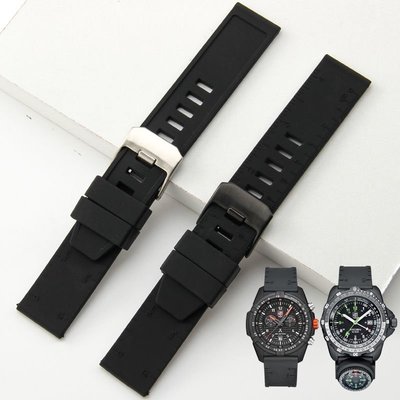 森尼3C-luminox魯美諾斯錶帶8831 8830錶帶24mm矽膠戰術手錶帶23mm快速出貨-品質保證