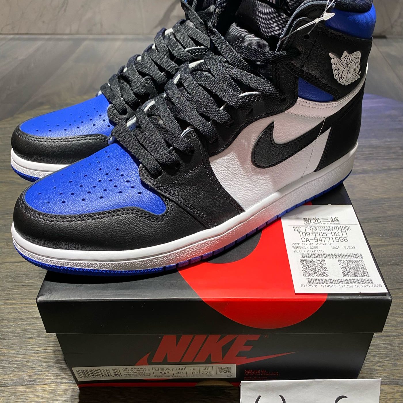 NIKE AIR JORDAN 1 HIGH OG ROYAL TOE US 9.5 藍閃電| Yahoo奇摩拍賣