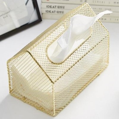 6887A 歐式 金色鐵藝造型紙巾盒 面紙收納盒 衛生紙盒房屋造型抽紙盒簡約小房子面紙盒擺飾