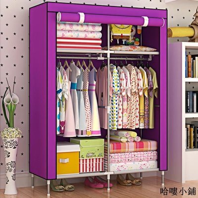 衣柜 衣櫥 家用 加高腳防潮布衣柜 單人簡易衣柜 加固防塵兒童衣櫥