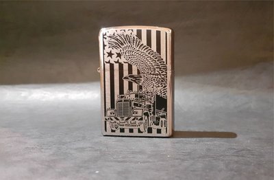 ONE*$1~美系ZIPPO*eagle trucker『雄鷹卡車司機』霧銀彩印*編號:24826