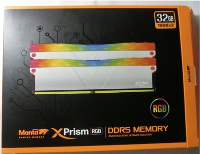 v-color 全何 MANTA XPRISM 系列 DDR5 7200 32GB (16GB*2) RGB (銀色)
