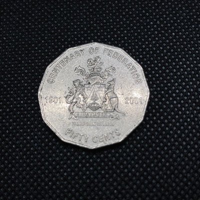 C's🇦🇺澳洲 2001年[諾克福島徽章]紀念聯邦一百週年50分 紀念幣 / 硬幣 錢幣 特殊幣 澳大利亞