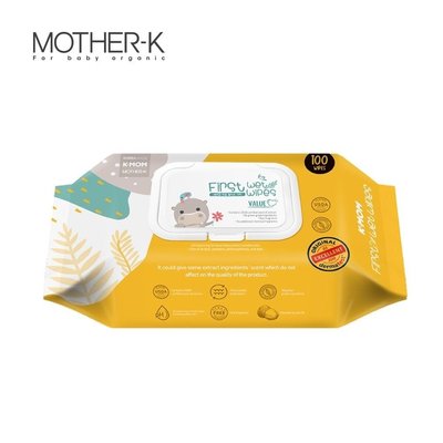 【韓國MOTHER-K】有機自然幼兒濕紙巾-柔花款/掀蓋式 (18包入)