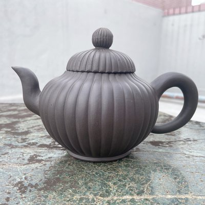 筋紋壺-黑鐵砂茶壺/茶具/泡茶器具